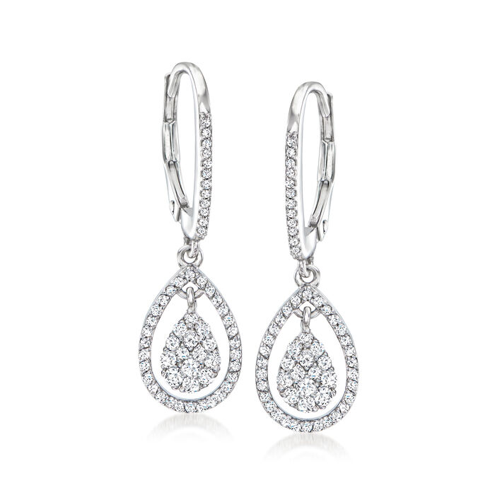 .50 ct. t.w. Diamond Pear-Shaped Drop Earrings in Sterling Silver