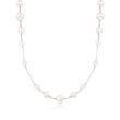 6-10mm Cultured Pearl Station Necklace in Sterling Silver