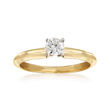 C. 1990 Vintage .35 Carat Diamond Solitaire Ring in 14kt Yellow Gold