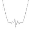 .10 ct. t.w. Diamond Heartbeat Necklace in 14kt White Gold