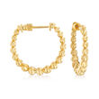 Gabriel Designs 14kt Yellow Gold Graduated Beaded Hoop Earrings