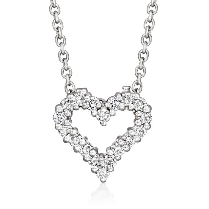C. 1990 Vintage .75 ct. t.w. Diamond Heart Necklace in 14kt White Gold