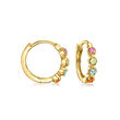 .26 ct. t.w. Multi-Gemstone Huggie Hoop Earrings in 14kt Yellow Gold