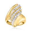 C. 1980 Vintage .75 ct. t.w. Diamond Swirl Cocktail Ring in 18kt Yellow Gold