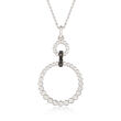 Gabriel Designs Sterling Silver Multi-Circle Necklace with Black Spinel Accents in Sterling Silver
