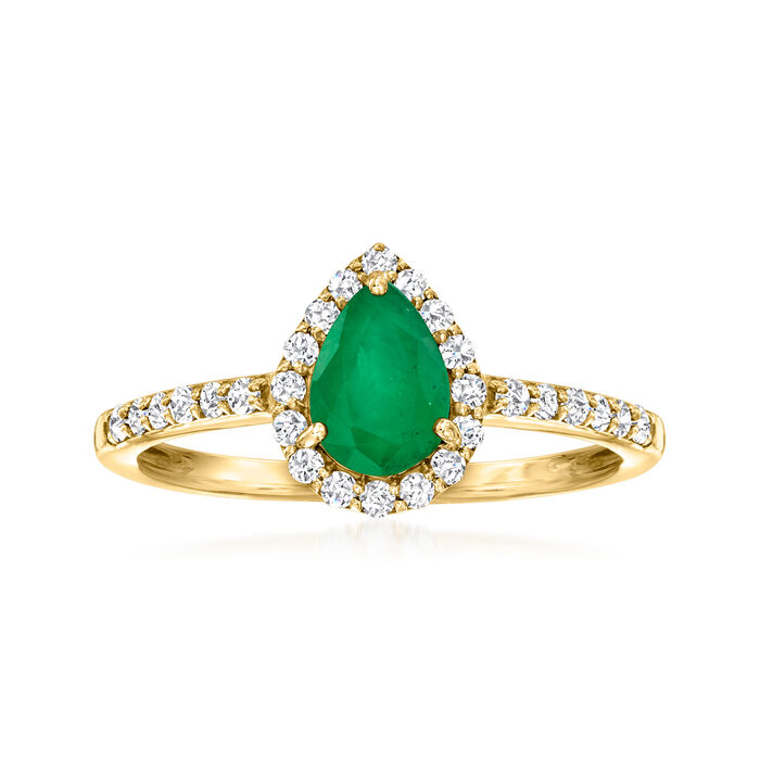 .80 Carat Emerald and .25 ct. t.w. Diamond Ring in 18kt Gold