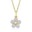 .10 ct. t.w. Diamond Flower Pendant Necklace in 14kt Yellow Gold