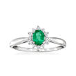 .20 Carat Emerald Ring with Diamond Accents in 14kt White Gold