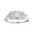 C. 1930 Vintage .55 ct. t.w. Diamond Ring in 18kt White Gold