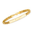 14kt Yellow Gold Byzantine Name Bar Bracelet