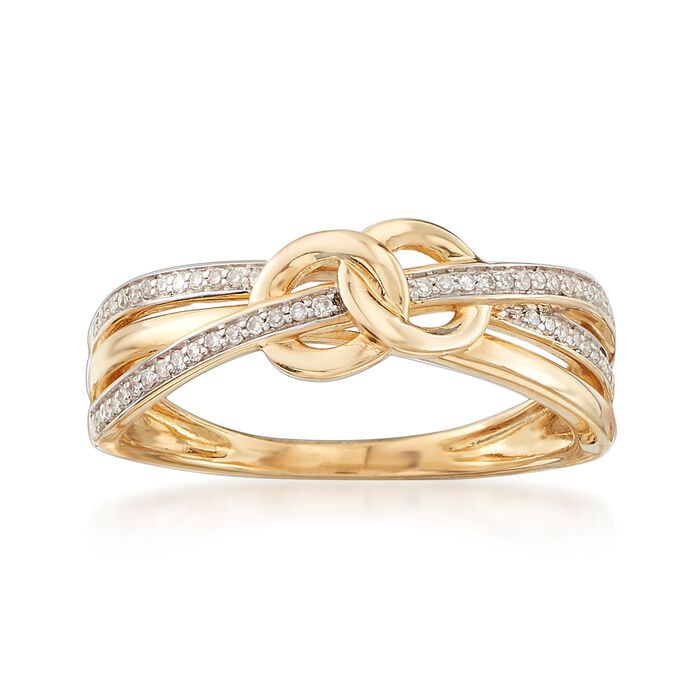 .10 ct. t.w. Diamond Crisscross Ring in 14kt Yellow Gold
