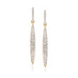 .14 ct. t.w. Pave Diamond Elongated Drop Earrings in 14kt Yellow Gold