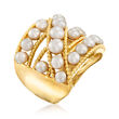 3.5-4.5mm Cultured Pearl Ring in 18kt Gold Over Sterling