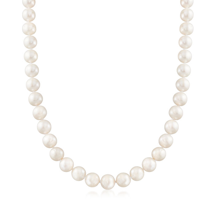 9-10mm Cultured Pearl Necklace with 14kt Yellow Gold