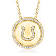 .25 ct. t.w. Diamond Horseshoe Pendant Necklace in 18kt Gold Over Sterling