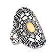 Sterling Silver and 14kt Yellow Gold Bali-Style Ring