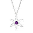 Zina Sterling Silver &quot;Galaxy&quot; .40 Carat Amethyst Pendant Necklace