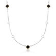 Judith Ripka &quot;Eternity&quot; Black Onyx Station Necklace in Sterling Silver with 18kt Yellow Gold