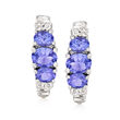 1.30 ct. t.w. Tanzanite and .20 ct. t.w. White Topaz Earrings in Sterling Silver