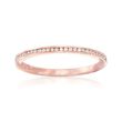 Henri Daussi .10 ct. t.w. Diamond Wedding Ring in 18kt Rose Gold