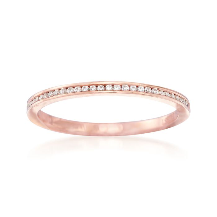 Henri Daussi .10 ct. t.w. Diamond Wedding Ring in 18kt Rose Gold