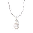 12-15mm Cultured Baroque Pearl Pendant Necklace in Sterling Silver