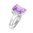 5.25 Carat Amethyst Ring with .10 ct. t.w. White Topaz in Sterling Silver