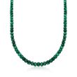 90.00 ct. t.w. Emerald Bead Necklace with Sterling Silver
