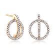 .50 ct. t.w. Diamond Circle and Bar Earrings in 14kt Yellow Gold 