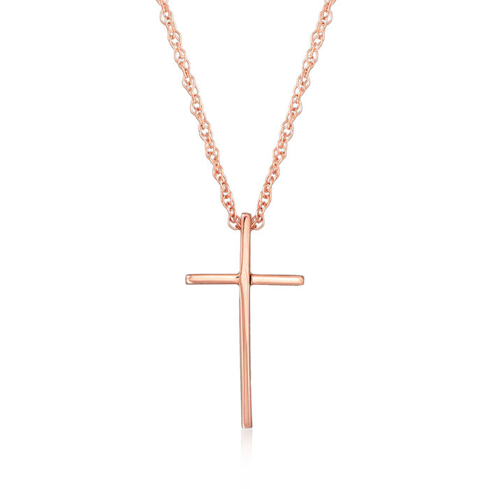 14kt Rose Gold Cross Pendant Necklace
