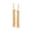 14kt Yellow Gold Over Sterling Silver Box Chain Tassel Earrings