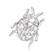 C. 1980 Vintage .12 ct. t.w. Diamond Ladybug Pin in 18kt White Gold
