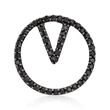 .73 ct. t.w. Black Spinel V Circle Pendant in Sterling Silver