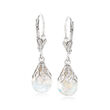 Floating Opal Drop Earrings in Sterling Silver