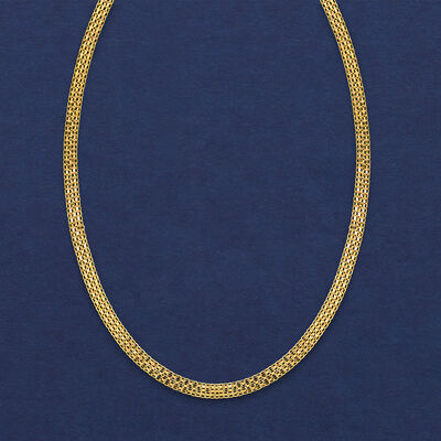 Italian 18kt Yellow Gold Bismark-Link Necklace