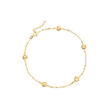 14kt Yellow Gold Heart Station Anklet