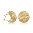 Italian 18kt Yellow Gold Over Sterling Beaded Dome Earrings