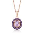 2.30 ct. t.w. Amethyst Pendant Necklace in 14kt Rose Gold Over Sterling Silver