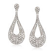 1.00 ct. t.w. Pave Diamond Drop Earrings in Sterling Silver
