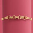 14kt Yellow Gold Two-Strand Rope and Circle-Link Bracelet