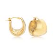 Italian Andiamo 14kt Yellow Gold Wide Hoop Earrings