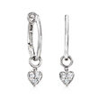 Sterling Silver Hoop Earrings with Removable .15 ct. t.w. Diamond Heart Drops