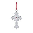 Waterford 2017 Annual Silverplate Cross Ornament with Red Crystal