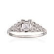 C. 1990 Vintage .71 ct. t.w. Diamond Engagement Ring in Platinum