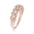 14kt Rose Gold Woven-Look Ring with Diamond Accents