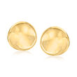 14kt Yellow Gold Curved Disc Earrings