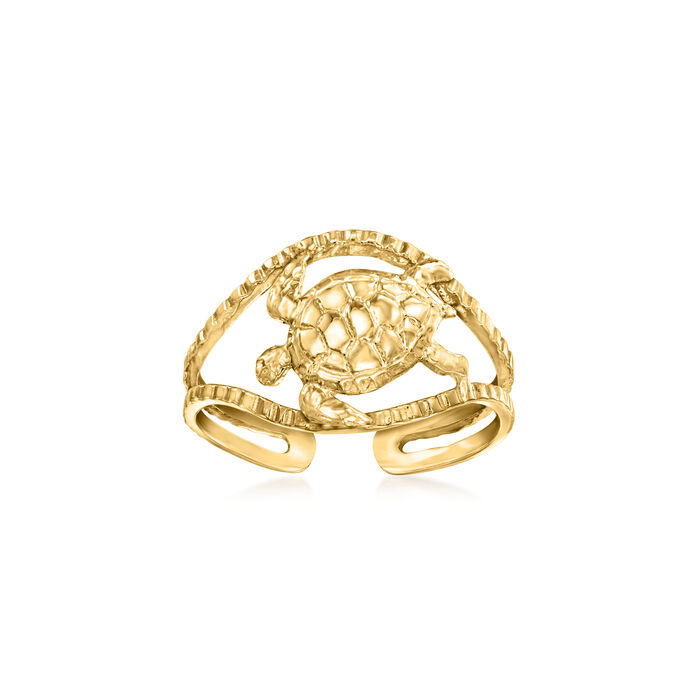 14kt Yellow Gold Sea Turtle Adjustable Toe Ring