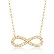 .15 ct. t.w. CZ Infinity Symbol Necklace in 14kt Yellow Gold