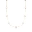 8-8.5mm Cultured Pearl Station Necklace in 14kt Yellow Gold