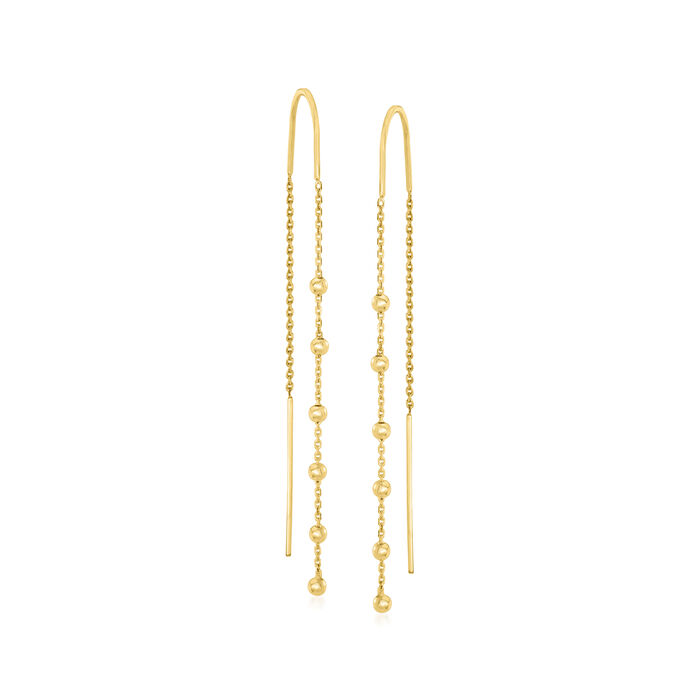 14kt Yellow Gold Beaded Threader Earrings